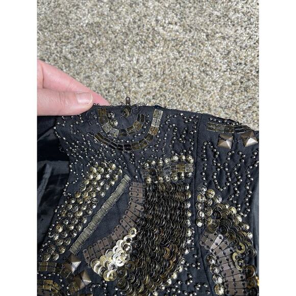 Hinge Womens Sequins Beaded Embellished Sleeveless Vest Metallic Size Small - Picture 6 of 6